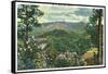 Great Smoky Mts. Nat'l Park, Tn - Panoramic View of Mt. Le Conte, c.1940-Lantern Press-Framed Stretched Canvas