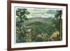 Great Smoky Mts. Nat'l Park, Tn - Panoramic View of Mt. Le Conte, c.1940-Lantern Press-Framed Premium Giclee Print