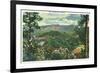 Great Smoky Mts. Nat'l Park, Tn - Panoramic View of Mt. Le Conte, c.1940-Lantern Press-Framed Premium Giclee Print