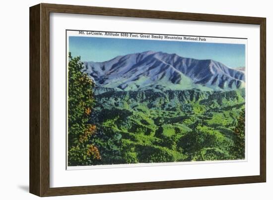 Great Smoky Mts. Nat'l Park, Tn - Panoramic View of Mt. Le Conte, c.1946-Lantern Press-Framed Art Print