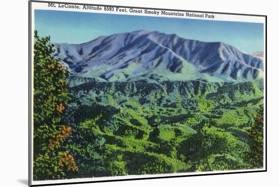 Great Smoky Mts. Nat'l Park, Tn - Panoramic View of Mt. Le Conte, c.1946-Lantern Press-Mounted Art Print