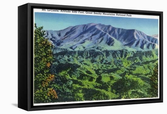 Great Smoky Mts. Nat'l Park, Tn - Panoramic View of Mt. Le Conte, c.1946-Lantern Press-Framed Stretched Canvas