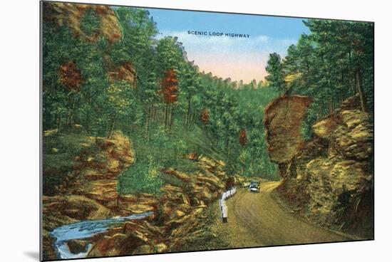 Great Smoky Mts. Nat'l Park, Tn - Scenic Loop Highway View, c.1944-Lantern Press-Mounted Premium Giclee Print