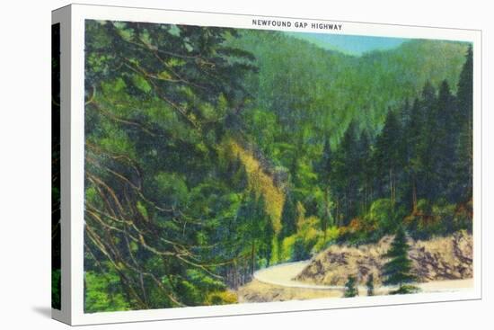 Great Smoky Mts. Nat'l Park, Tn - Scenic View Along Newfound Gap Highway, c.1946-Lantern Press-Stretched Canvas