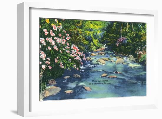 Great Smoky Mts. Nat'l Park, Tn - Scenic View of a Mountain Stream, c.1946-Lantern Press-Framed Art Print