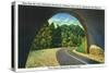 Great Smoky Mts. Nat'l Park, Tn - View from the Loop Underpass of the Chimney Tops, c.1941-Lantern Press-Stretched Canvas