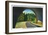 Great Smoky Mts. Nat'l Park, Tn - View from the Loop Underpass of the Chimney Tops, c.1941-Lantern Press-Framed Art Print