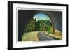 Great Smoky Mts. Nat'l Park, Tn - View from the Loop Underpass of the Chimney Tops, c.1941-Lantern Press-Framed Art Print