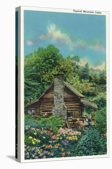 Great Smoky Mts. Nat'l Park, Tn - View of a Typical Mountain Cabin, c.1940-Lantern Press-Stretched Canvas