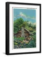 Great Smoky Mts. Nat'l Park, Tn - View of a Typical Mountain Cabin, c.1940-Lantern Press-Framed Art Print