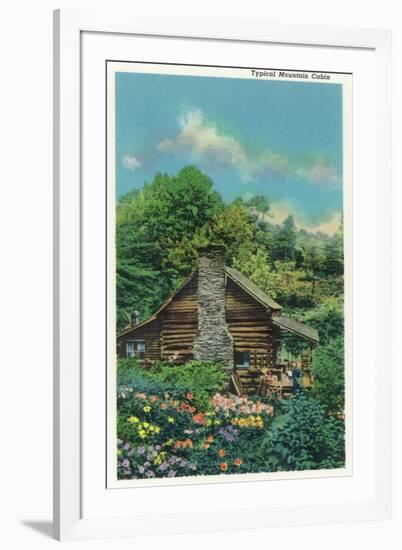 Great Smoky Mts. Nat'l Park, Tn - View of a Typical Mountain Cabin, c.1940-Lantern Press-Framed Art Print