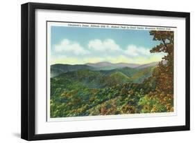 Great Smoky Mts. Nat'l Park, Tn - View of Clingman's Dome in the Autumn, c.1940-Lantern Press-Framed Art Print