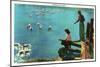 Great Smoky Mts. Nat'l Park, Tn - View of Ladies Feeding Geese, c.1937-Lantern Press-Mounted Art Print