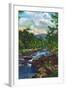 Great Smoky Mts. Nat'l Park, Tn - View of Little River Near Gatlinburg, c.1946-Lantern Press-Framed Art Print