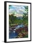 Great Smoky Mts. Nat'l Park, Tn - View of Little River Near Gatlinburg, c.1946-Lantern Press-Framed Art Print