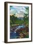 Great Smoky Mts. Nat'l Park, Tn - View of Little River Near Gatlinburg, c.1946-Lantern Press-Framed Art Print