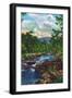 Great Smoky Mts. Nat'l Park, Tn - View of Little River Near Gatlinburg, c.1946-Lantern Press-Framed Art Print