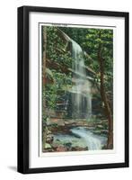 Great Smoky Mts. Nat'l Park, Tn - View of Rainbow Falls, c.1940-Lantern Press-Framed Art Print