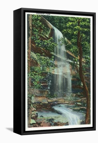 Great Smoky Mts. Nat'l Park, Tn - View of Rainbow Falls, c.1940-Lantern Press-Framed Stretched Canvas