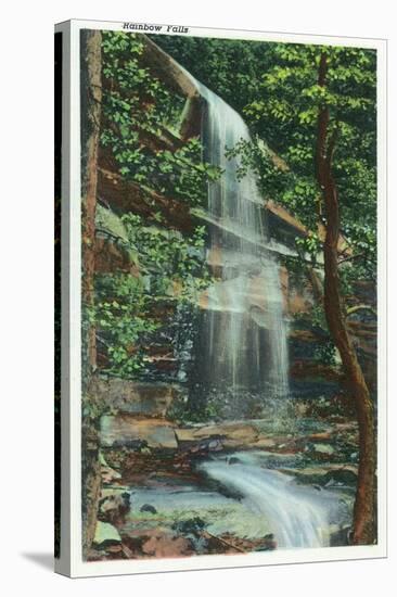 Great Smoky Mts. Nat'l Park, Tn - View of Rainbow Falls, c.1940-Lantern Press-Stretched Canvas