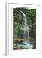 Great Smoky Mts. Nat'l Park, Tn - View of Rainbow Falls, c.1940-Lantern Press-Framed Art Print