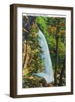 Great Smoky Mts. Nat'l Park, Tn - View of Rainbow Falls on Mt. Le Conte, c.1946-Lantern Press-Framed Art Print