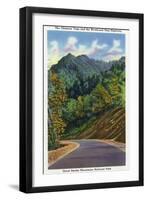 Great Smoky Mts. Nat'l Park, Tn - View of the Chimney Tops from Newfound Gap Highway, c.1941-Lantern Press-Framed Art Print