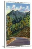 Great Smoky Mts. Nat'l Park, Tn - View of the Chimney Tops from Newfound Gap Highway, c.1941-Lantern Press-Stretched Canvas