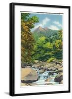 Great Smoky Mts. Nat'l Park, Tn - View of the Le Conte Creek and the Chimney Tops, c.1946-Lantern Press-Framed Art Print