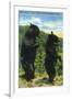 Great Smoky Mts. Nat'l Park, Tn - View of Two Black Bear Standing, c.1938-Lantern Press-Framed Art Print