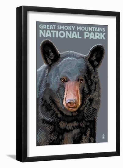 Great Smoky Mts. National Park, TN, Black Bear Up Close-Lantern Press-Framed Art Print