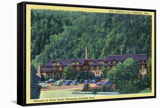 Great Smoky Mts National Park, TN, Exterior View of the New Gatlinburg Inn-Lantern Press-Framed Stretched Canvas