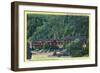 Great Smoky Mts National Park, TN, Exterior View of the New Gatlinburg Inn-Lantern Press-Framed Art Print