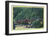 Great Smoky Mts National Park, TN, Exterior View of the New Gatlinburg Inn-Lantern Press-Framed Art Print