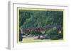 Great Smoky Mts National Park, TN, Exterior View of the New Gatlinburg Inn-Lantern Press-Framed Art Print