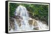 Great Smoky Mts National Park, TN, View of a Hiker Ascending Laurel Falls-Lantern Press-Framed Stretched Canvas