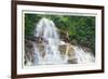 Great Smoky Mts National Park, TN, View of a Hiker Ascending Laurel Falls-Lantern Press-Framed Premium Giclee Print