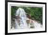 Great Smoky Mts National Park, TN, View of a Hiker Ascending Laurel Falls-Lantern Press-Framed Premium Giclee Print