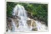 Great Smoky Mts National Park, TN, View of a Hiker Ascending Laurel Falls-Lantern Press-Mounted Premium Giclee Print