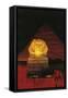 Great Sphinx and Chefren Pyramid Behind at Night-null-Framed Stretched Canvas