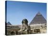 Great Sphinx and Pyramid of Khephren and Menkaure (to left) 4th dynasty, Giza, Egypt-null-Stretched Canvas