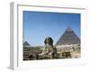 Great Sphinx and Pyramid of Khephren and Menkaure (to left) 4th dynasty, Giza, Egypt-null-Framed Photographic Print