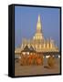 Great Stupa, Monks, Vientiane, Laos-Steve Vidler-Framed Stretched Canvas