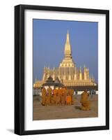 Great Stupa, Monks, Vientiane, Laos-Steve Vidler-Framed Photographic Print