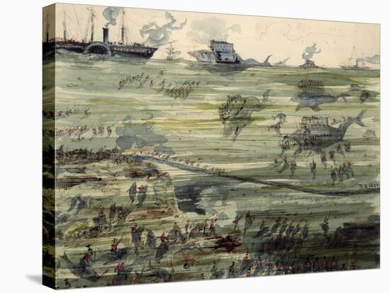 Great Submarine Battle, Late 19th Century-Albert Robida-Stretched Canvas