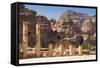 Great Temple, Petra, UNESCO Heritage Site, Jordan.-Nico Tondini-Framed Stretched Canvas