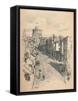 Great Tower of Windsor Castle from Peascod Street, 1902-Thomas Robert Way-Framed Stretched Canvas