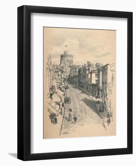 Great Tower of Windsor Castle from Peascod Street, 1902-Thomas Robert Way-Framed Premium Giclee Print