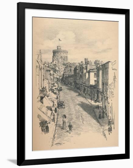 Great Tower of Windsor Castle from Peascod Street, 1902-Thomas Robert Way-Framed Premium Giclee Print