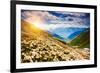 Great View of the Alpine Meadows with Rhododendron Flowers at the Foot of Mt. Ushba. Dramatic Unusu-Leonid Tit-Framed Photographic Print